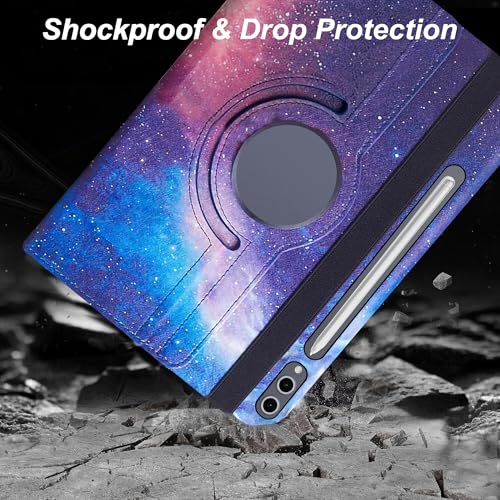 Image of TGK Rotating Flip Cover for Samsung Galaxy Tab S9 FE+ /S9 Plus /S10+ 12.4 inch Case Printed (Galaxy) Multicolor
