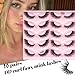 MAYMEET 3D False Eyelashes Faux Mink Fake Lashes 10 Pairs Fluffy Flutter Cat Eye & Fox Eye Styles,18mmm DIY Long Wispy Strip Soft Band for Beauty Makeup, Natural Dramatic Look