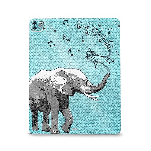 Image of MightySkins Carbon Fiber Skin Compatible with Apple iPad Pro 12.9 inch M2 6th Gen (2022) Full Wrap Kit - Musical Elephant | Protective Durable Textured Carbon Fiber Finish | Easy to Apply Made in The USA