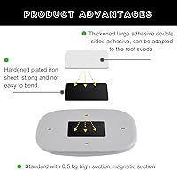 Vista 3 de luces LED para techo de interior de coche, con cubierta magnética, recargable por USB, lámpara de cúpula inalámbrica, luz de lectura de mapa