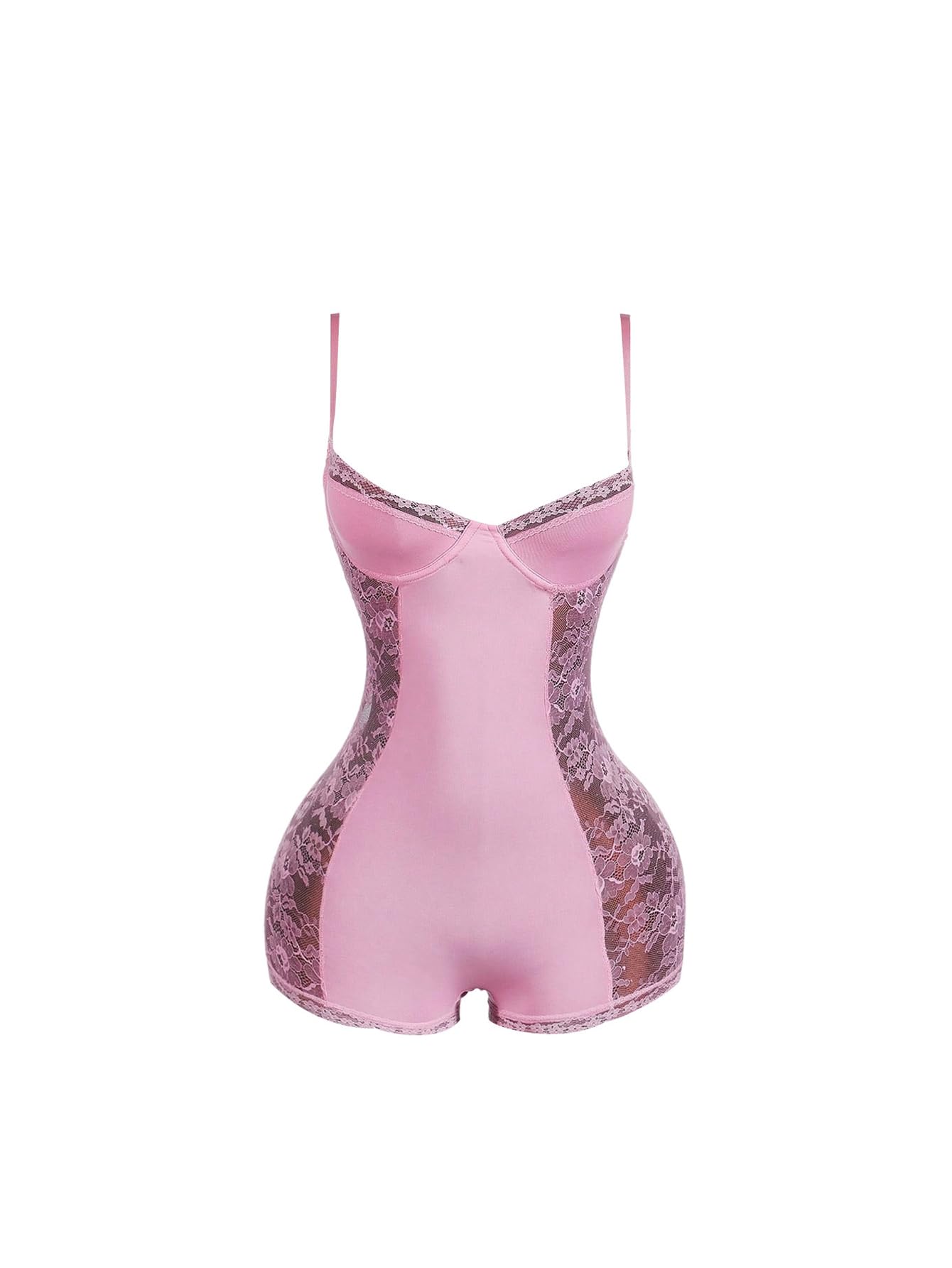 Floerns Women's Lace Rompers Sleeveless See Through Night Out One Piece Unitard Bodysuit