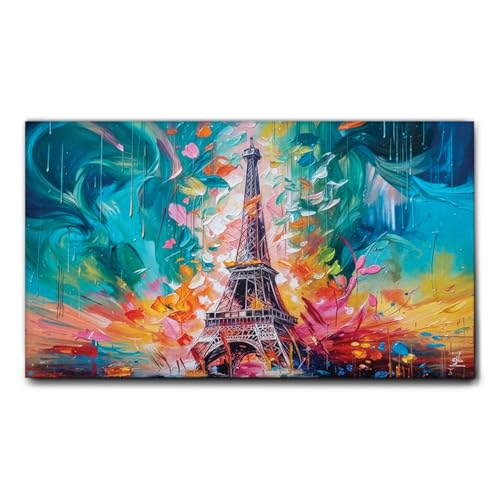 Giallobus - Quadro - 66 - Torre eiffel - Tela Canvas Telaio Standard - 140x80 - Pronto da appendere - Quadri moderni per la casa