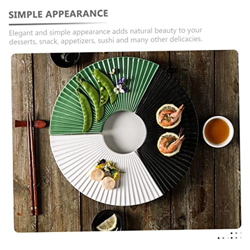 Plato cerámico para sushi forma abanico miniatura 7