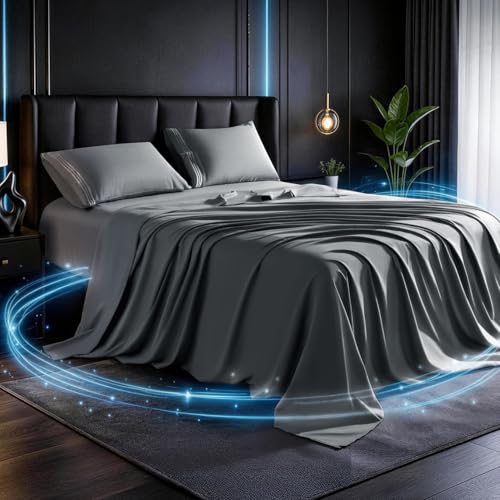 SONORO KATE Silver Infused Sheets, Self-Cleaning & Temperature-Regulating Bed Sheets Set,...