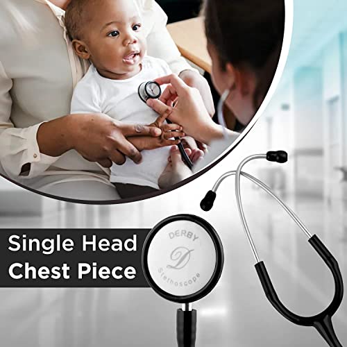 Image of Dr. Tech Classic II SS Stethoscope Heart Beat Monitoring Chest Piece Medical Instrument for Doctors, Nurses (Black)