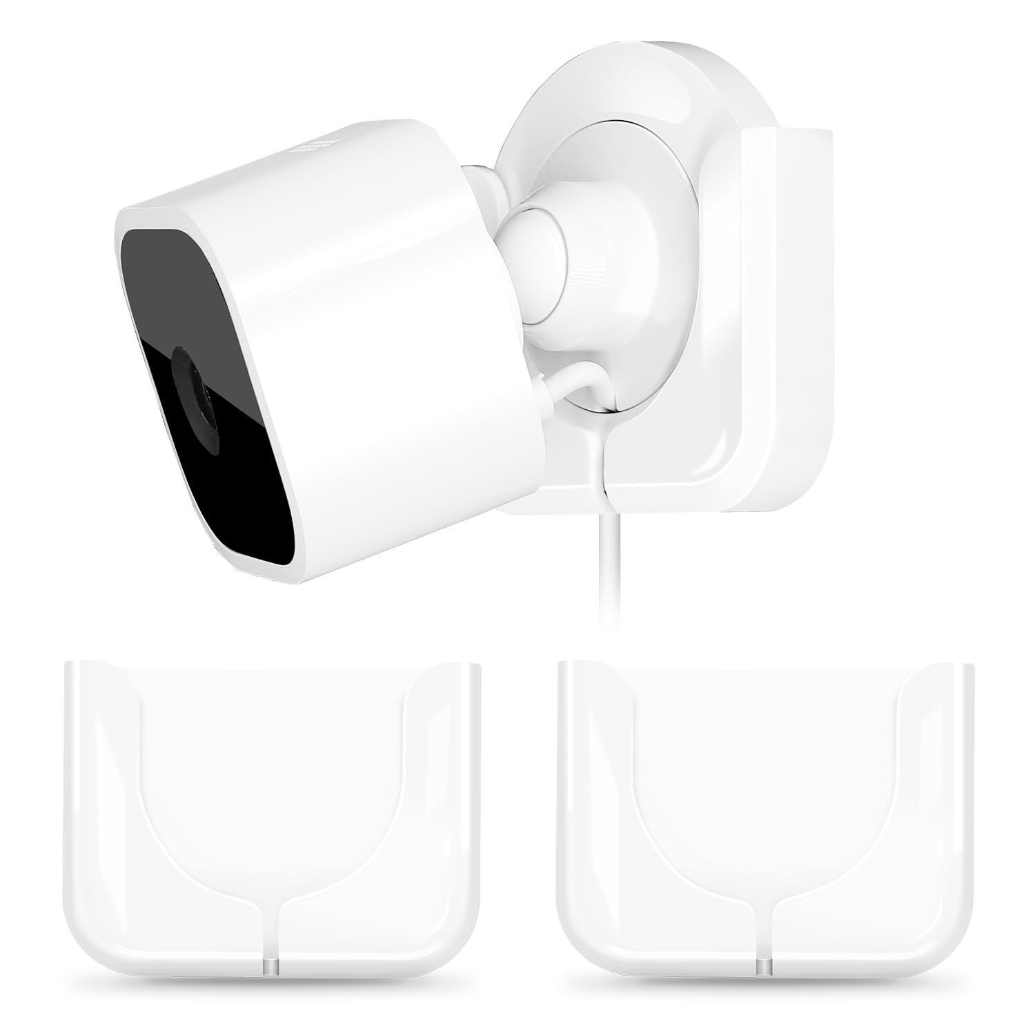 Blink Mini Camera Adhesive Wall Mount Bracket, Strong Adhesive Durable Camera Mount Stand for Blink Mini Indoor Camera, No Drill, No Screws, Decorate Damage-Free, Easy to Install (2 Pack, White)