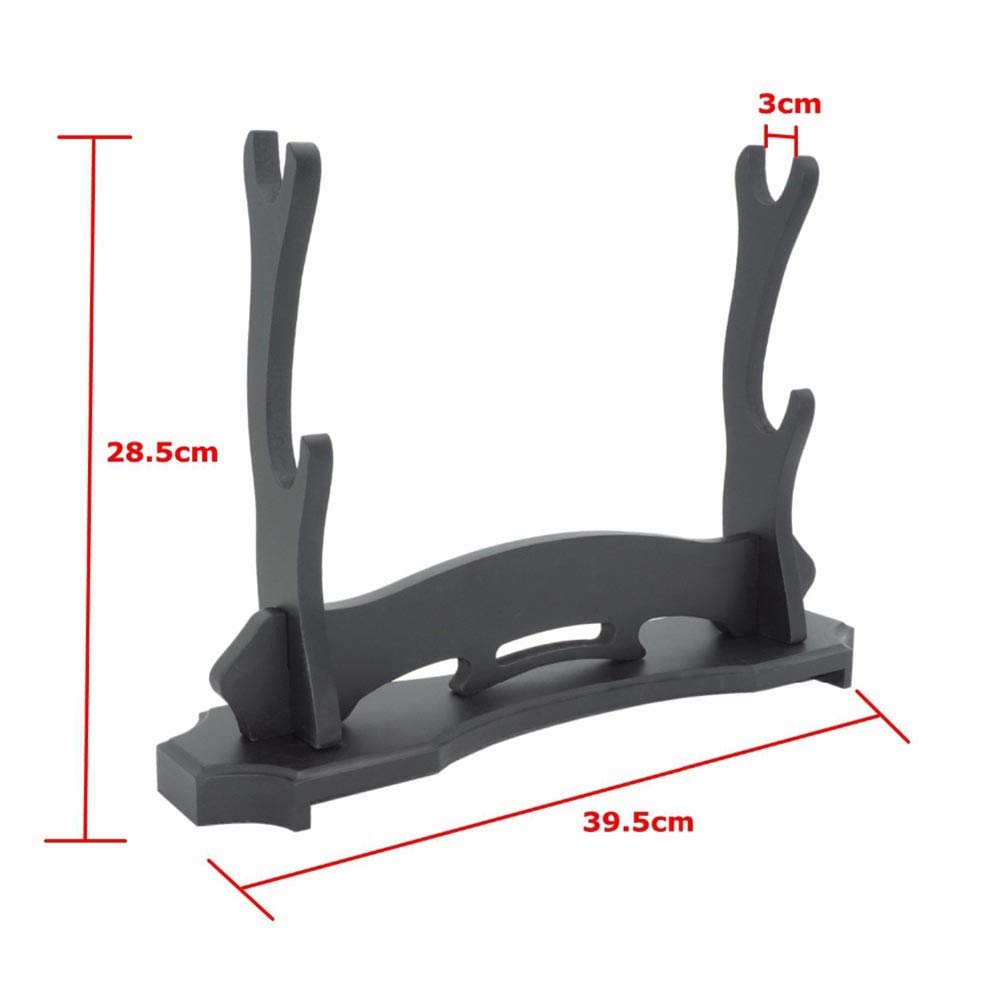 Soporte de suelo Katana Samurai para pantalla de madera de 2 niveles