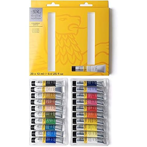 Winsor & Newton Galeria Acrylic Paint, 20 x 12ml (0.4--oz) Tube Paint Set Cover