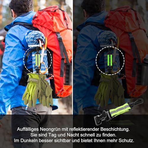 Glove Holder 4 Pieces Glove Holder Belt Glove Clip with Metal Carabiners Fire Brigade Glove Holder Glove Clip Fire Brigade for Hanging Gloves Towels Protective Helmets (Green) - Image 4