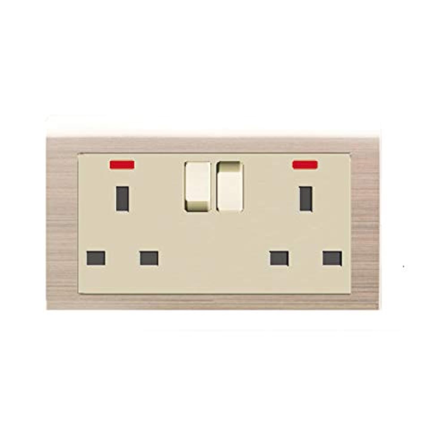 Danube Home Milano 13A 2 Gang Socket With Neon Gd