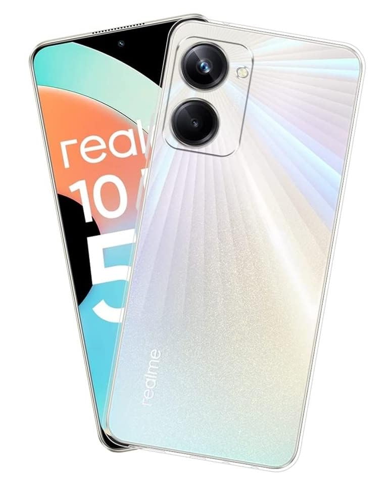 Image of NISHTECH for Realme 10 Pro 5G Premium Transparent Hybrid Soft Slim Dust Proof Back Case Cover Silicone with Camera Protection