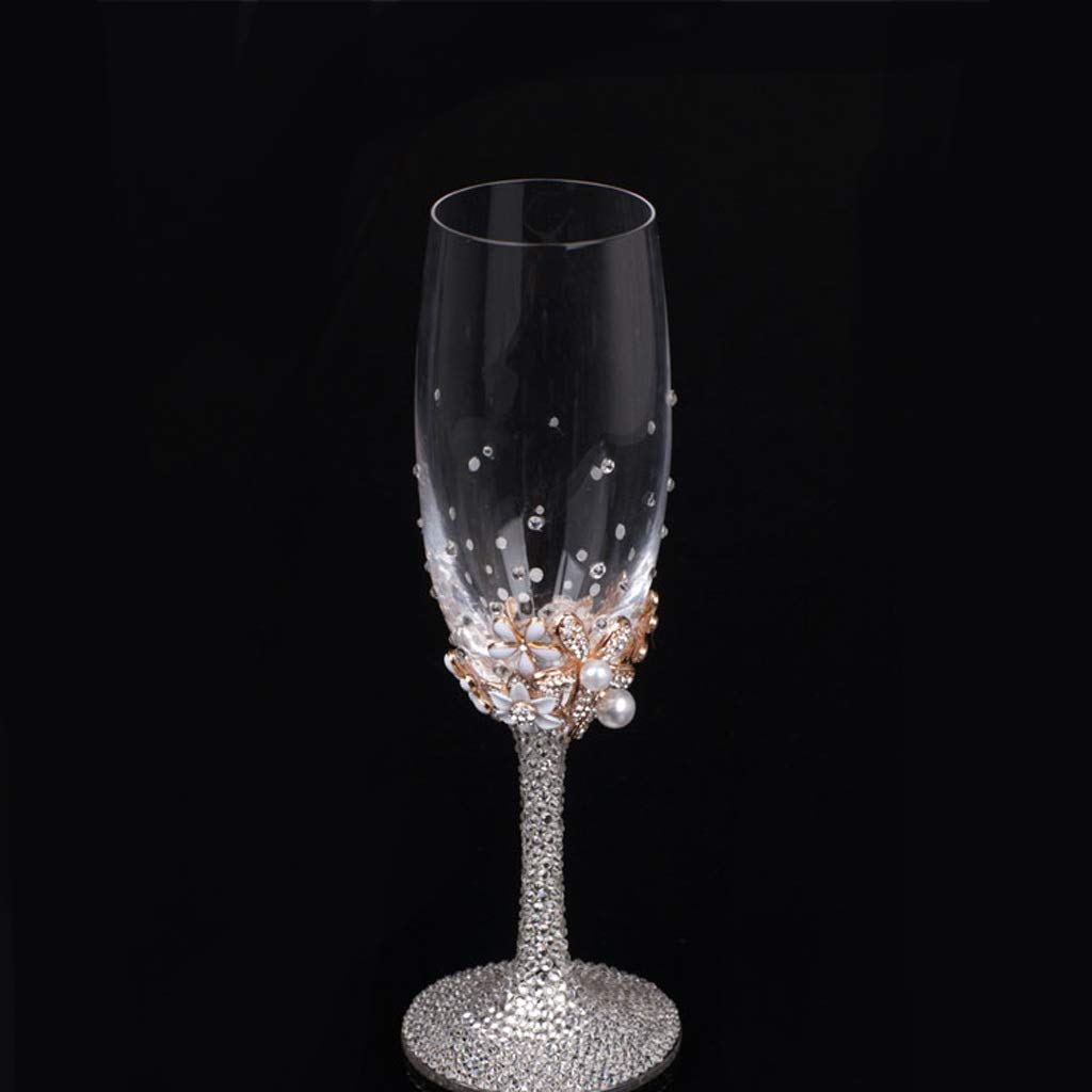 Flûtes à Champagne 2 Diamant Mariage Champagne Grillage Flûte Ensemble Ménage Gobelet Cristal Verre À Vin Verre À Vin Famille Rassemblement Verres À Champagne