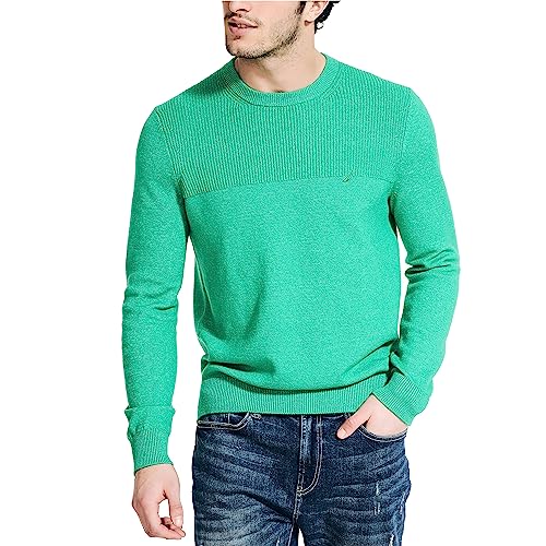 Nautica Men's Sustainably Crafted Textured Crewneck Sweater