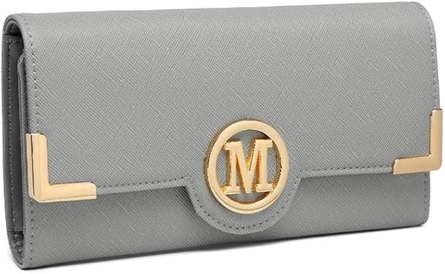 Miss Lulu Purses for Women Long Wallet Ladies Zipper Pocket Multiple Card Slots PU Leather with Metal Buckle