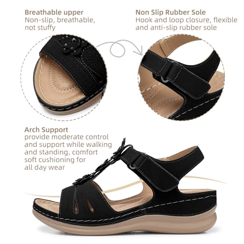 SHIBEVER Wedge Sandals for Women Dressy: Comfortable Summer Platform Casual Dress Women Sandal2