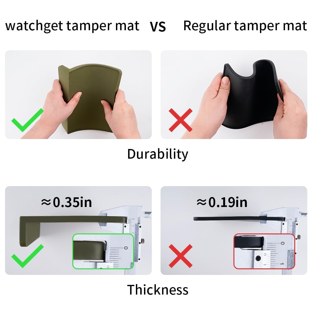 watchget Tapete para apisonar espresso, tapete de silicona de grado alimenticio, estación de café de 8 x 6 pulgadas, accesorio espresso, resistente al polvo, impermeable y resistente al calor