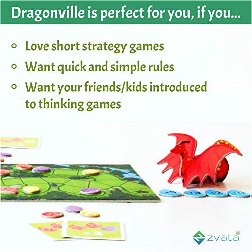 Image of Dragonville Board Game - Multicolor | Quick Strategy Making Multiplayer Board Game for Kids, Adults and Families | Ages 6+ Years & for 2 to 5 Players | Birthday Gifting for Boys & Girls