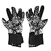 Keenso Soccer Gloves Black White, Anti Slip, Finger Protection, Rubber Neoprene, for Training (Size 8 (Inner Diameter 16mm / 0.63in)