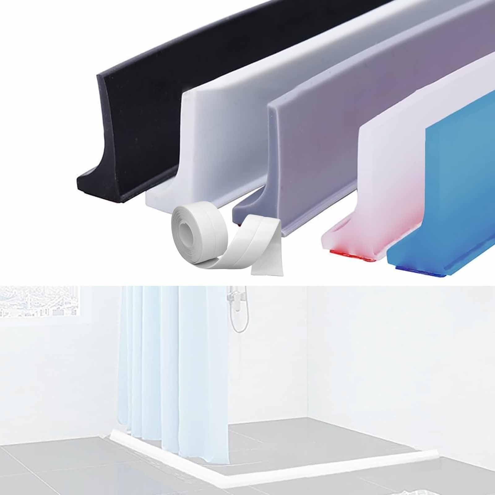 Barriera paraspruzzi per doccia, Striscia sigillante per pavimento del bagno per ambienti umidi con nastro adesivo, Tappo per acqua autoadesivo, Barriera per l'acqua per pavimento per ambienti umidi d