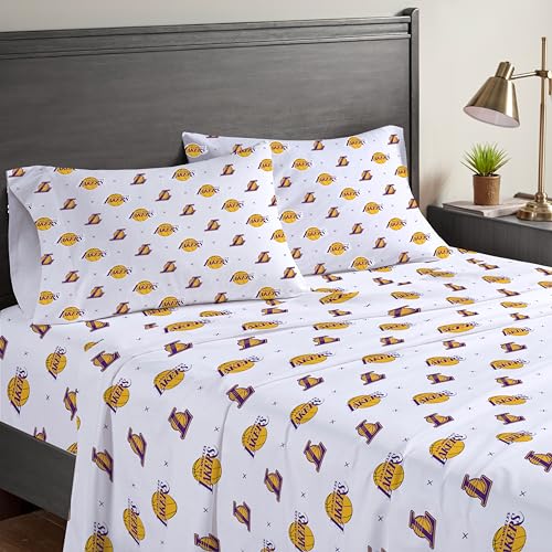 Pegasus Sports NBA Los Angeles Lakers Small X Queen Sheet Set