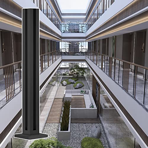 Barandilla de vidrio de acero inoxidable con soporte de poste negro para proyectos de diseño