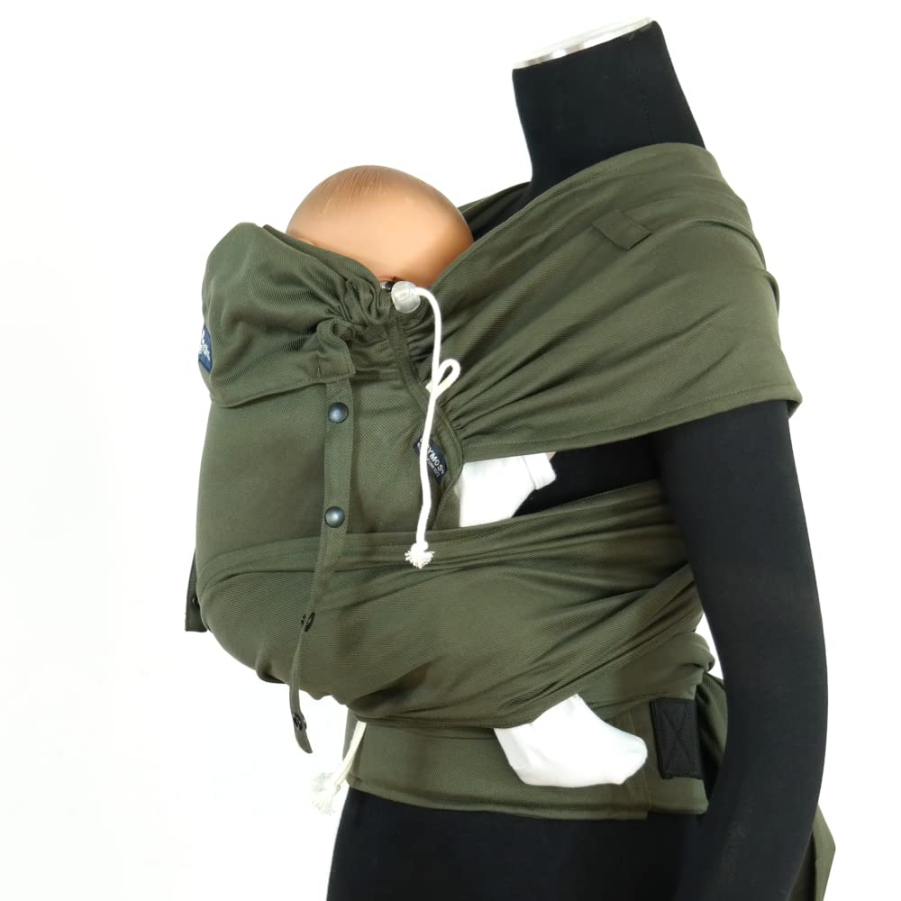 Didymos DidyKlick 4u Babytrage Halfbuckle Tragehilfe Olive ergonomische Sitzhaltung Bauchtrage Hüfttrage Rückentrage 3,5-20kg