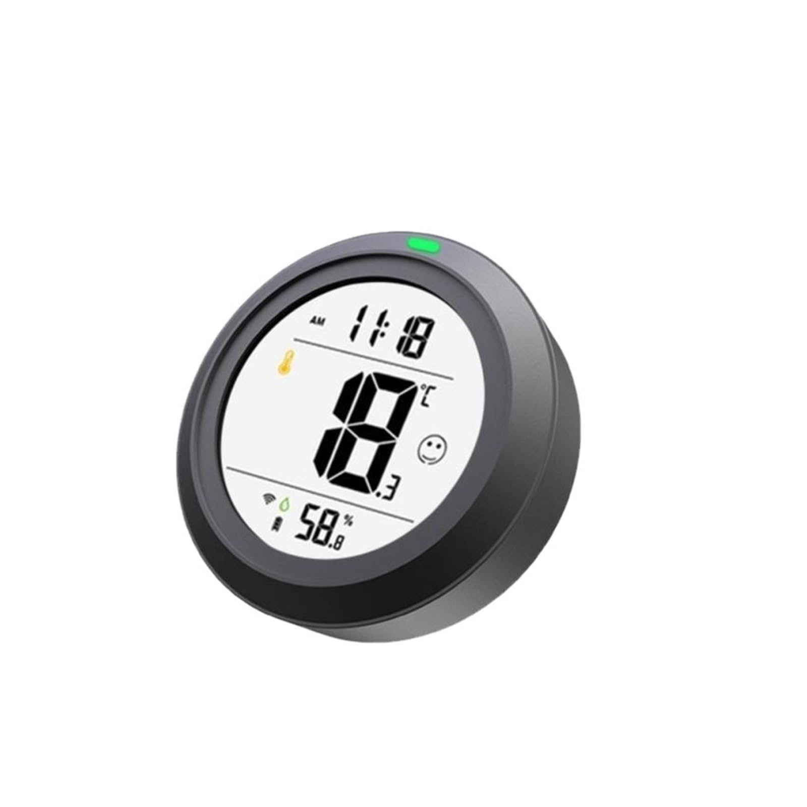 Inteligentny Czujnik Temperatury I Wilgotności Inteligentna Aplikacja Zdalne Monitorowanie Komfortowy Zegar Świetlny Alarm Inteligentny Czujnik,Ochrona Antykradzieżowa(Grey)