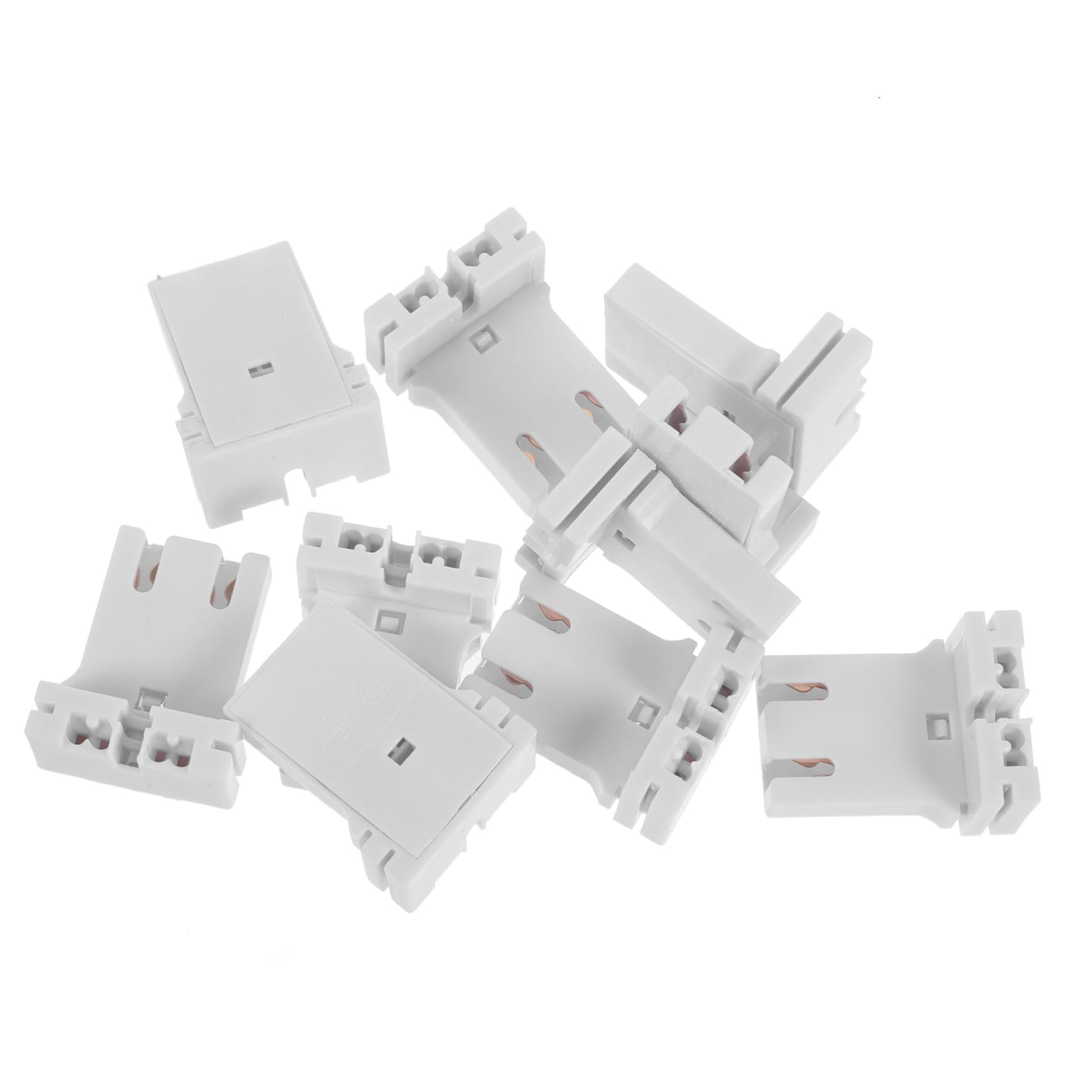 jojofuny 9 Set Di Portalampada Fluorescente Di Ricambio T12 Portalampada Per Tubo Attacco Bi-pin Medio Facile Installazione Per 10 Pezzi*9