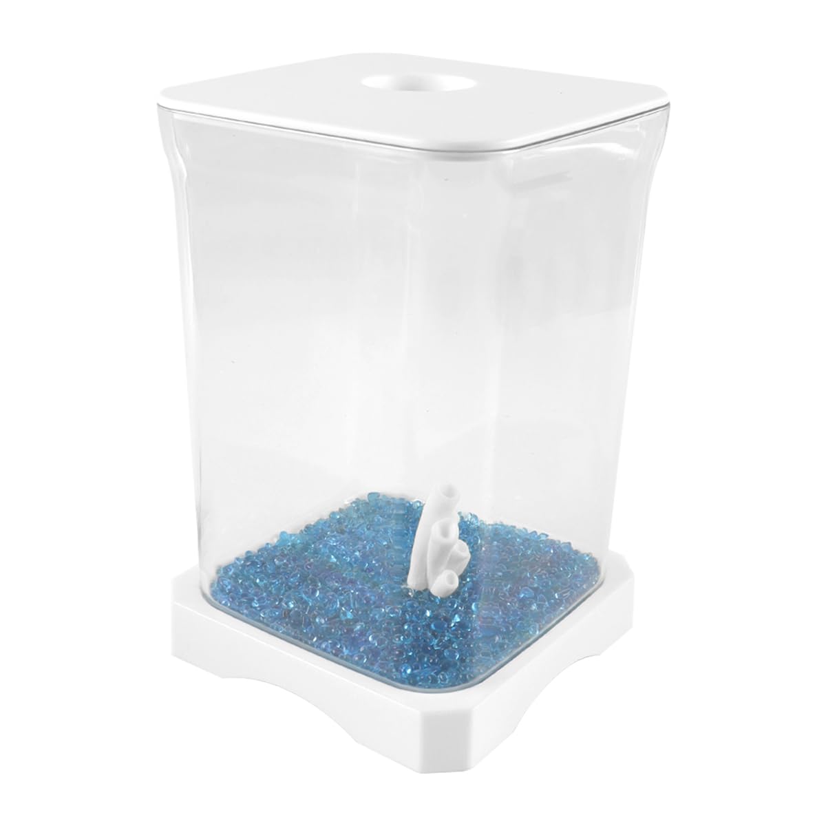 Nicear - Betta Aquarium with Lighting, White, 14 cm × 14 cm × 19.5 cm