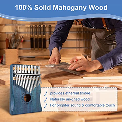 Kalimba 17 Key,Kalimba Thumb Piano,Finger Piano Blue,Kids Holiday Gifts Musical Instruments #TOP2