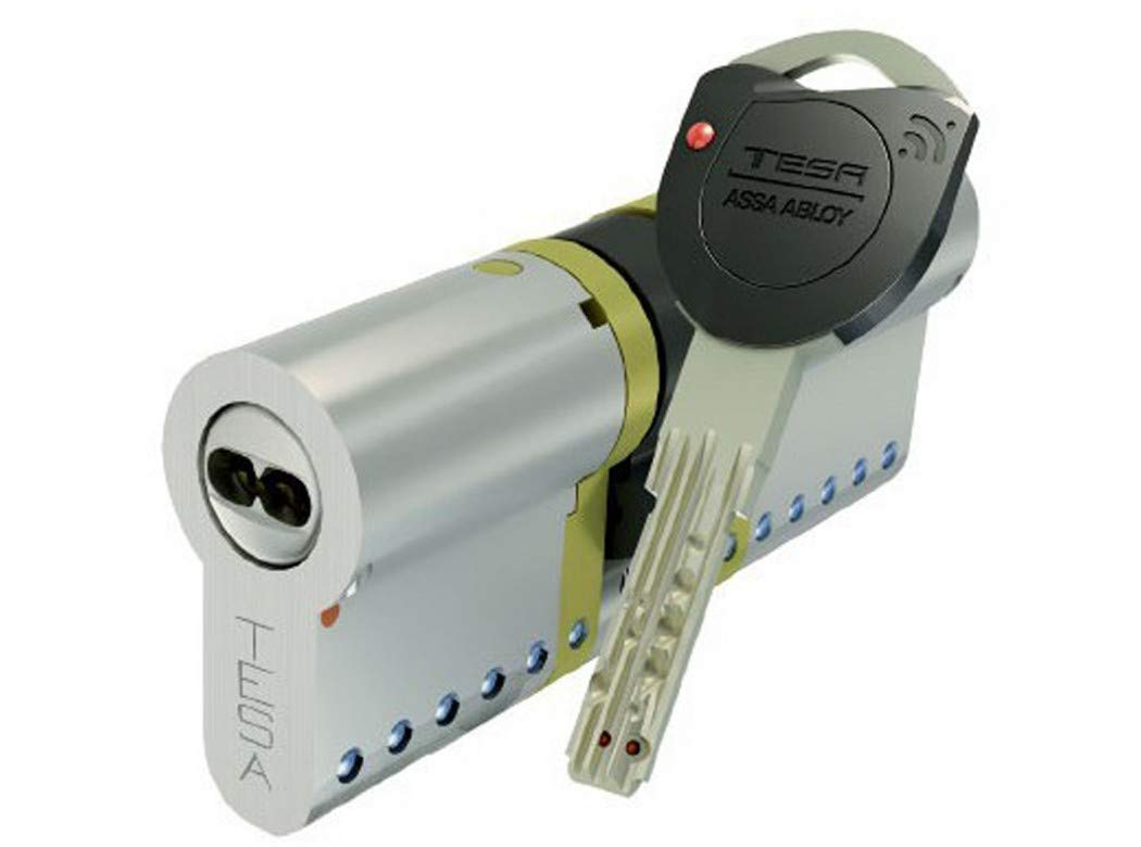 Tesa Assa Abloy TK154040L - Cilindro de alta Seguridad TK100, Latonado, 40 x 40 mm