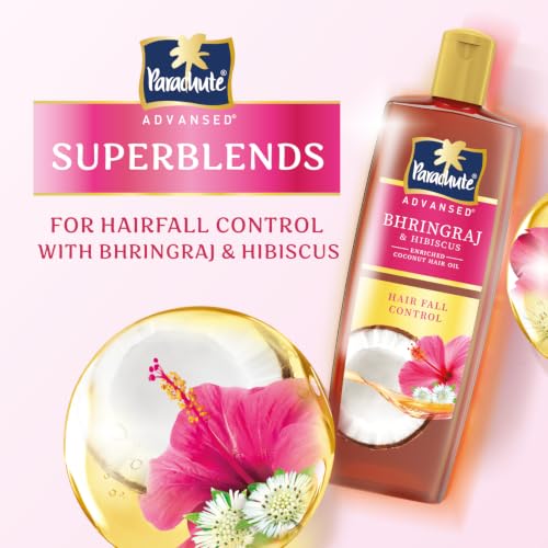 Image of Parachute Advansed Bhringraj & Hibiscus-enriched Coconut Hair Oil| Hibiscus Oil| Superfoods' Touch| Hair Fall Control| 100 Ml