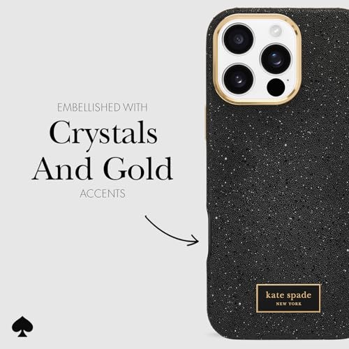 Coque iPhone 16 Pro Max Kate Spade cristal pailleté compatible MagSafe chic - 5