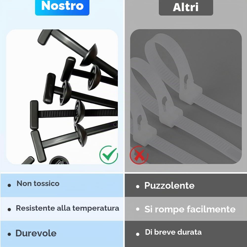 Fibbia universale per fascette stringicavo in nylon, resistente, autobloccante, con perno e bottone, nuova fibbia multifunzionale per fascette stringicavo, nere resistenti ai ragg (200 Pcs)