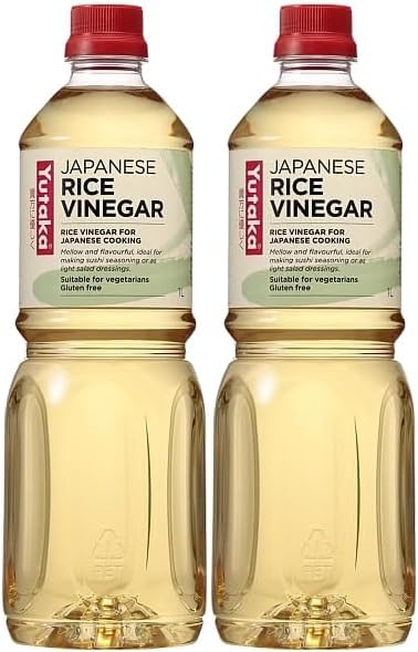 Yutaka Rice Vinegar 1L (Pack of 2) | Authentic Japanese Vinegar | Ideal for Sushi Rice Dressings Marinades & Pickling | Gluten-Free & Vegan-Friendly