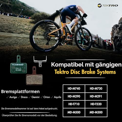 Tektro,E10.11,Unisex – AA8Erwachsene Bremsbelag-2033160000Bremsbelag, rear, grün, OneSize – Ansicht 3
