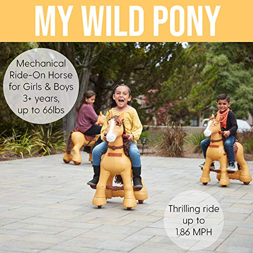 image for ECR4Kids My Wild Pony, Motorized Ride-On Horse for Kids, Walking Horse
