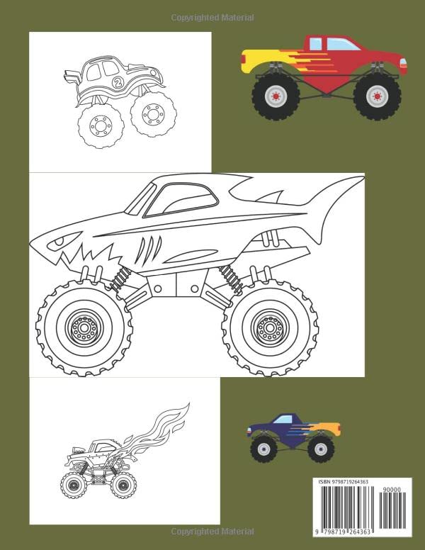 Monster Truck: Coloring Book for Kids Ages 3-5, Cute Designs for Boys and Girls image 3
