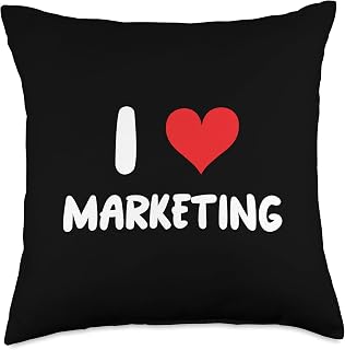 I Love Marketing - Heart - Advertising Advertisement Sales Throw Pillow