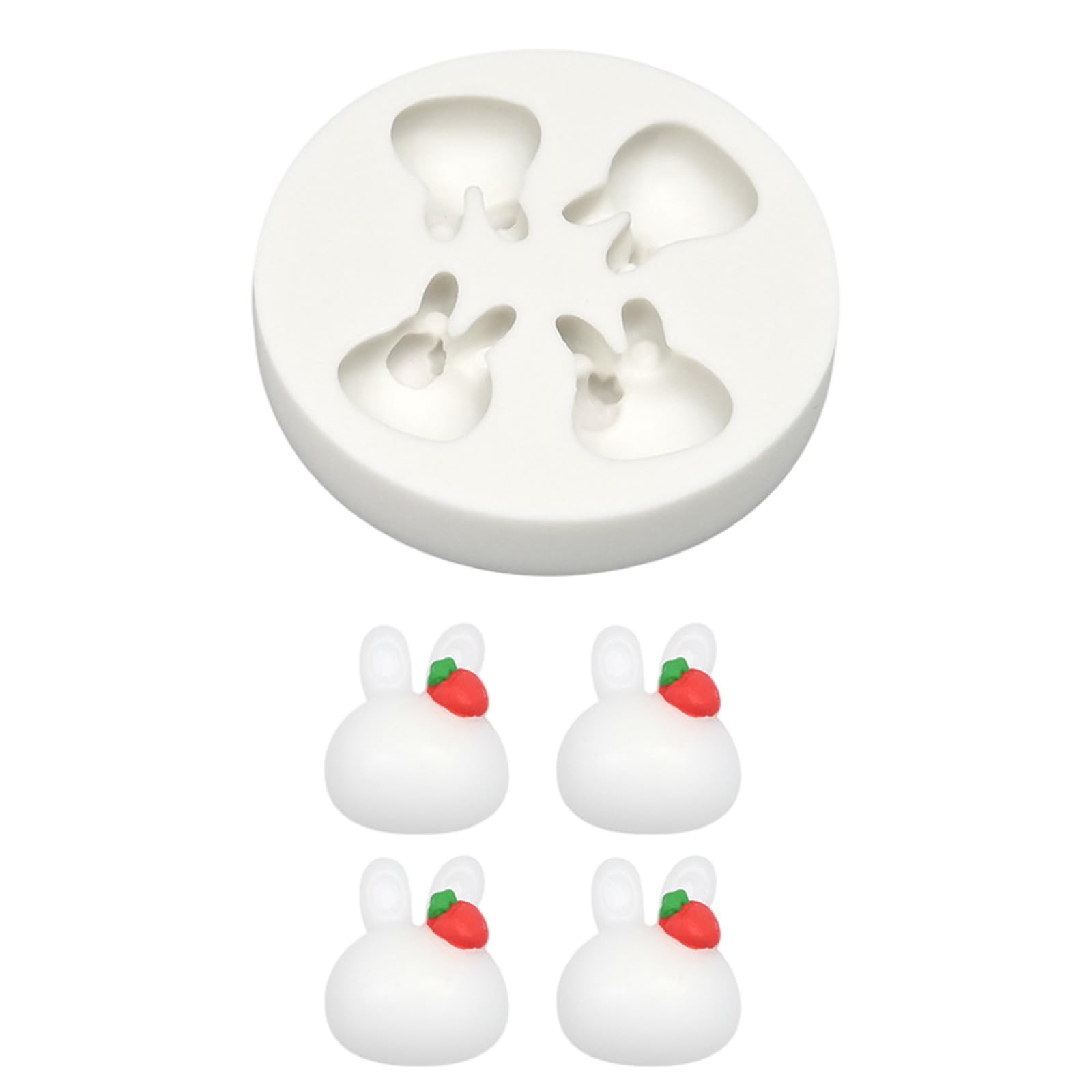 Tsophreniq Sturdy 3D Strawberry Rabbits Silicone Molds Unique Baking Molds for Making Mousses Cakes, and Cake Decorations Silicone Baking