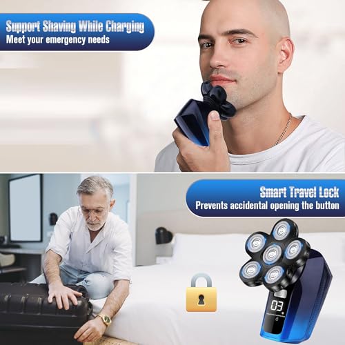 Head-Shaver-for-Bald-Men6-in-1-Bald-Head-Shavers-for-Men-Cordless-Waterproof-Wet-Dry-Mens-6-Head-Shaver-Electric-Head-Shavers-for-Men-Man-Rechargeable-Facial-Shaver-Rotary-Face-Hair-Razor