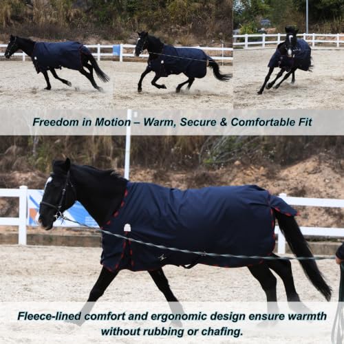 Image of BARN & STABLE 600D Ripstop Lightweight Horse Turnout Sheet No Fill,Water-Resistant & Breathable Horse Blanket for Spring and Mild Weather, with Anti-Rub Fleece Withers