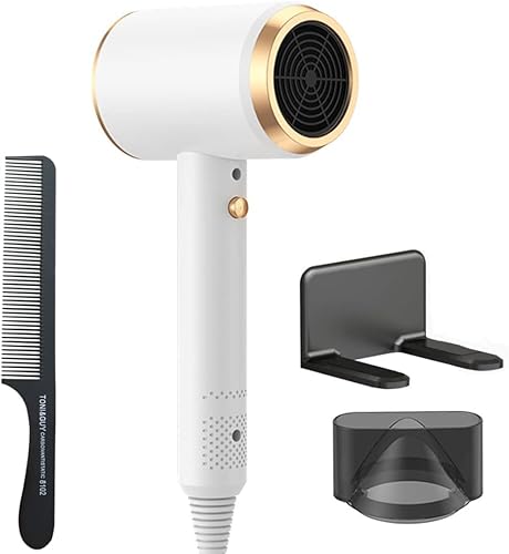 Miniatura 1 de Secador de pelo con difusor, secador iónico de 1875 W, secador de pelo portátil profesional y accesorios para cabello rizado para mujeres (gris)