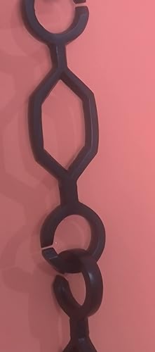 Miniatura 3 de KAM Home RAIN Cadena de cadena de lluvia con adaptador de canalón para kit de instalación de cadena de lluvia, hecho a mano (8.5 pies, negro)