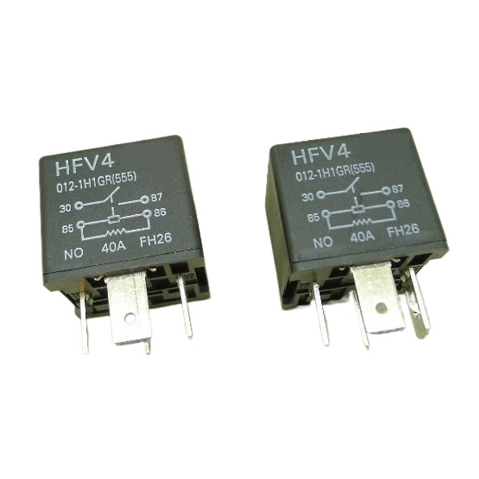 Relais HFV4 40A 12V 4 broches de rechange pour climatisation et phares de voiture