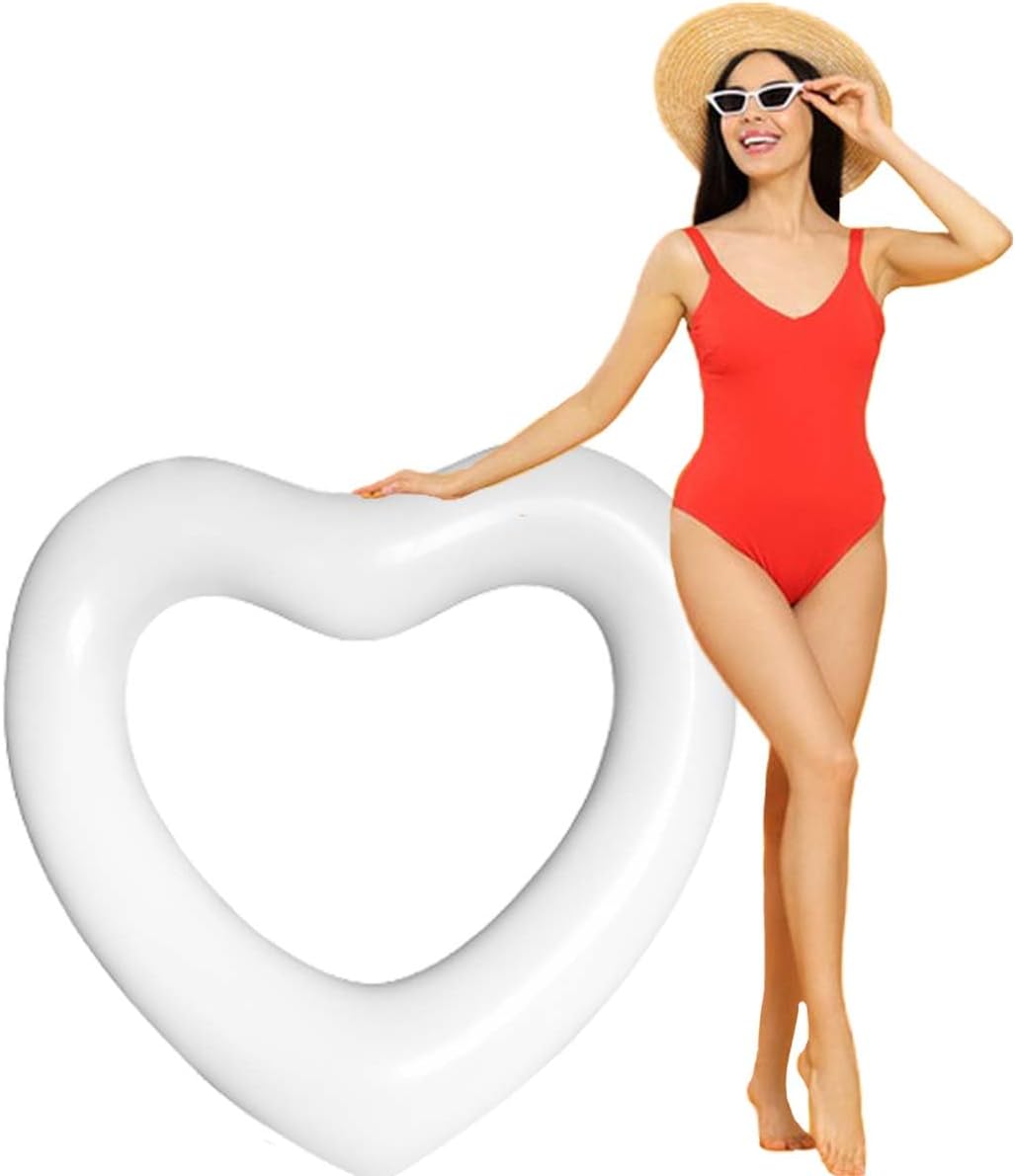ZHUYNXIR Heart Swimming Pool Float Loungers Tube, Water Fun Beach Party Toys for Kids，Birthday Scene Layout Props.