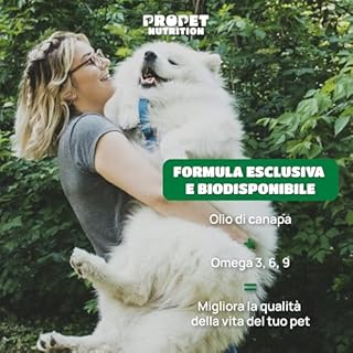 Olio di canapa per Cani e Gatti. 700 Gocce (20000 MG Acidi Grassi Insaturi) Calmante per Cani e Gatti. 100% Naturale. Antistress. Omega 3 6 9. Senza Sostanze Chimiche. Tranquillante per Cane e Gatto