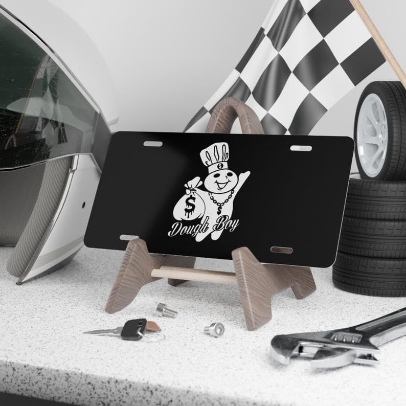 Dough Boy Vanity Plate, Whimsical Car Decoration, Dough Boy Design, Unique Auto Accessory, Fun Gift, Personalize Your Ride