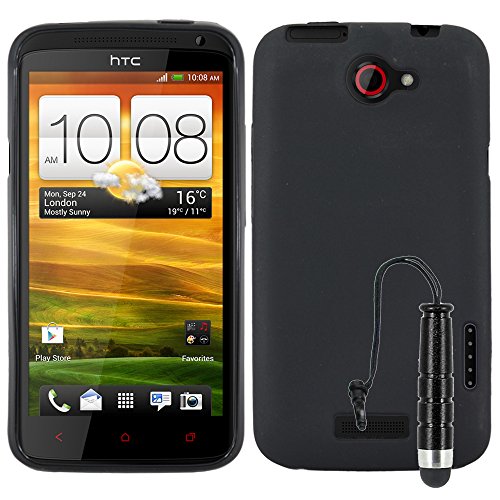 ebestStar - Coque pour HTC One X, Etui Protection Silicone Antichoc, Souple Slim + Mini Stylet, Noir