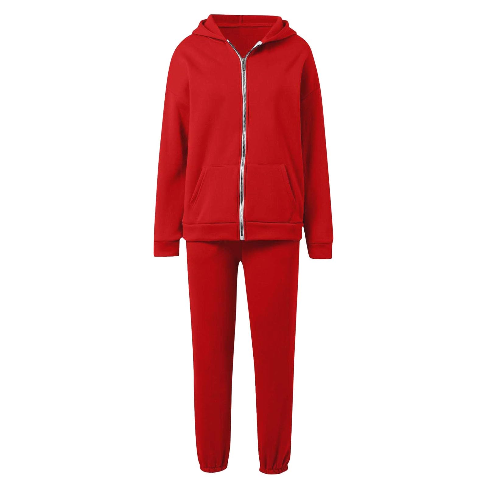 Sportanzug Mädchen Trainingsanzug Bekleidungsset 2tlg Langarm Sweatjacke mit Kapuze und Sporthose Jogginganzug Trainingsanzug Kinder Mädchen Lässige Einfarbig Tracksuit Freizeitanzug Activewear